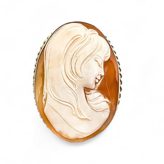 9ct Yellow Gold Cameo Brooch