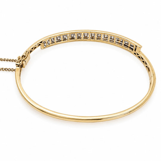 9ct Yellow Gold Diamond Bangle