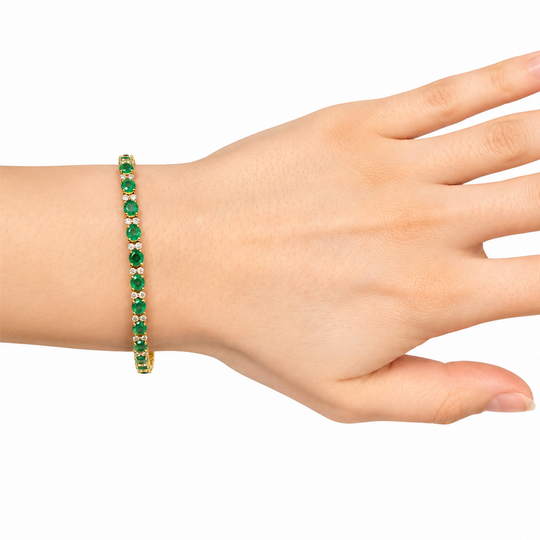 18ct Emerald & Diamond Bracelet