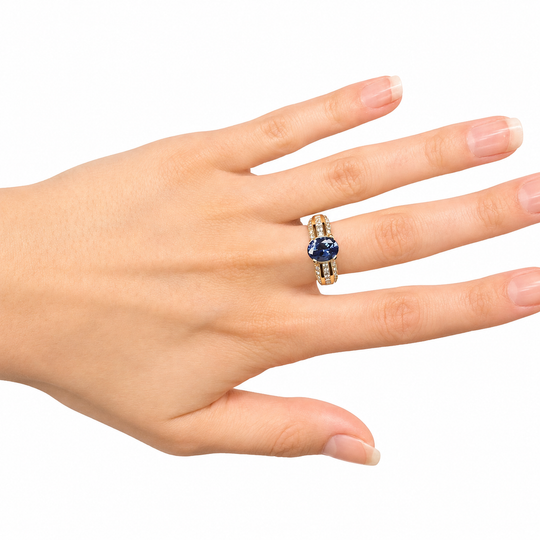 14ct Tanzanite & Diamond Ring 