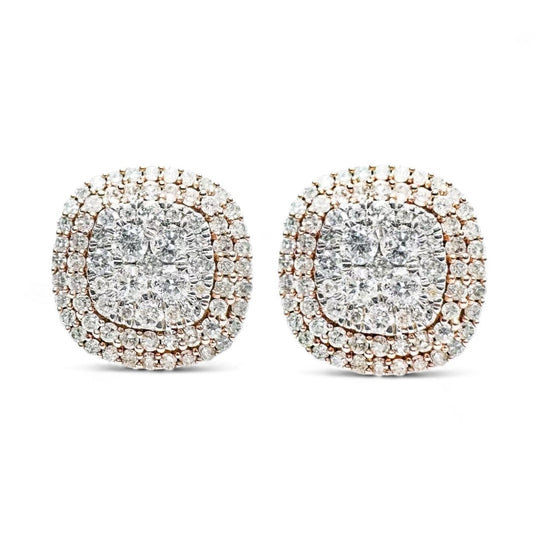 14ct Rose Gold & Diamond Earrings