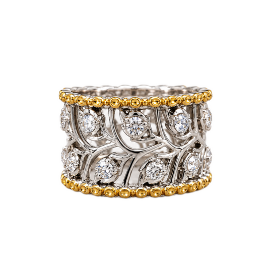 Sterling Silver Cubic Zirconia Leaf Ring