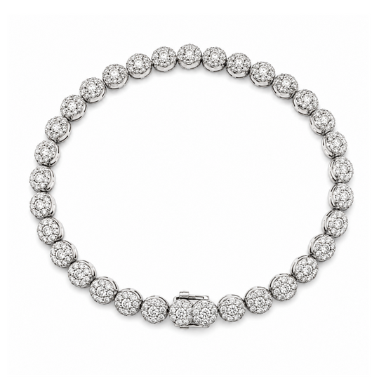 9ct White Gold Tennis Bracelet, 4.00cts 