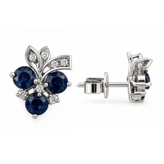 18ct White Gold Sapphire Earrings