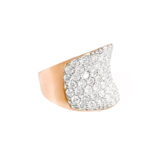 14ct Rose Gold Diamond Cluster Dress Ring