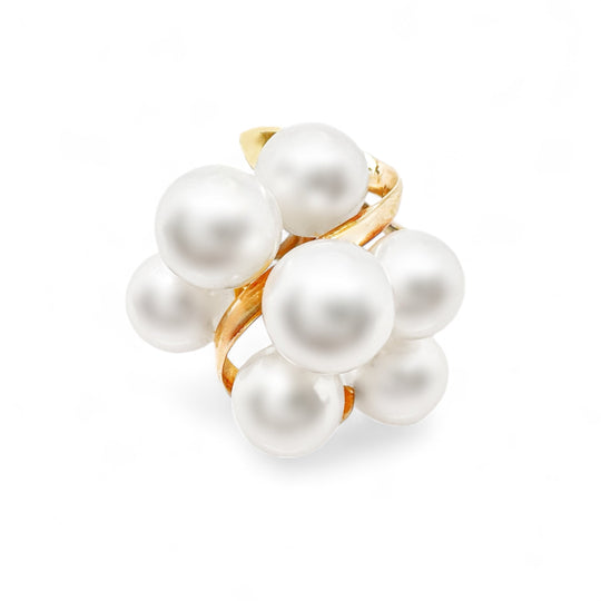 18ct Yellow Gold Cluster Pearl Ring
