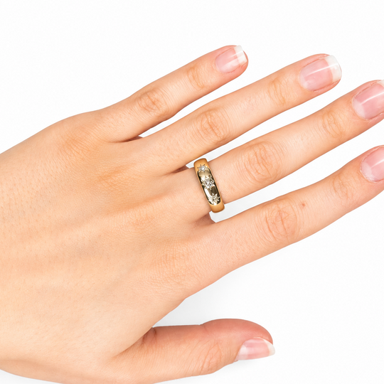 18ct Gold Three Diamond Starburst Ring