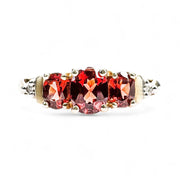 9ct Yellow Gold Garnet & Diamond Ring