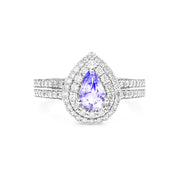 9ct Tanzanite & Diamond Halo Ring