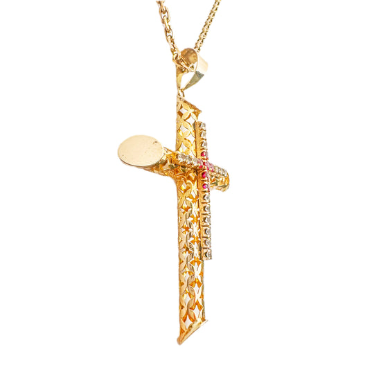 14ct Yellow Gold Cross Pendant