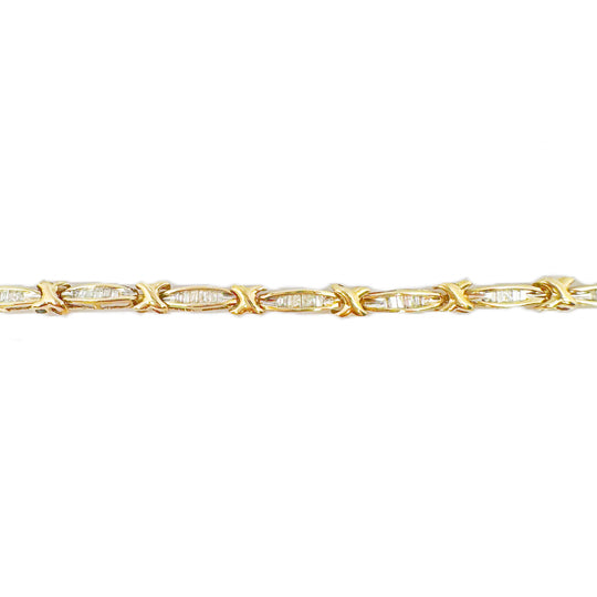 9ct Yellow Gold & Diamond Bracelet
