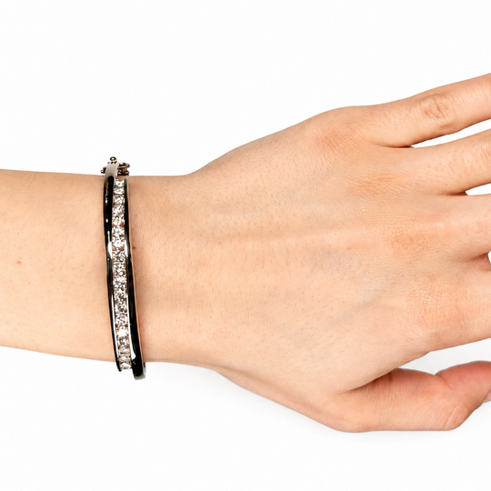 9ct Yellow Gold Diamond Bangle