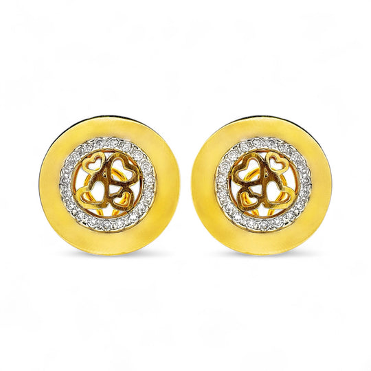 Herzohrringe aus 18 Karat Gelbgold mit Diamanten