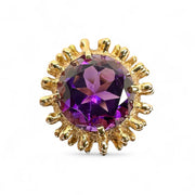 14ct Yellow Gold Sputnik Amethyst Ring