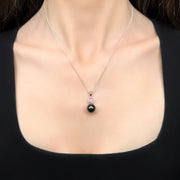 14ct Tahitian Pearl & Pink Sapphire Diamond Pendant