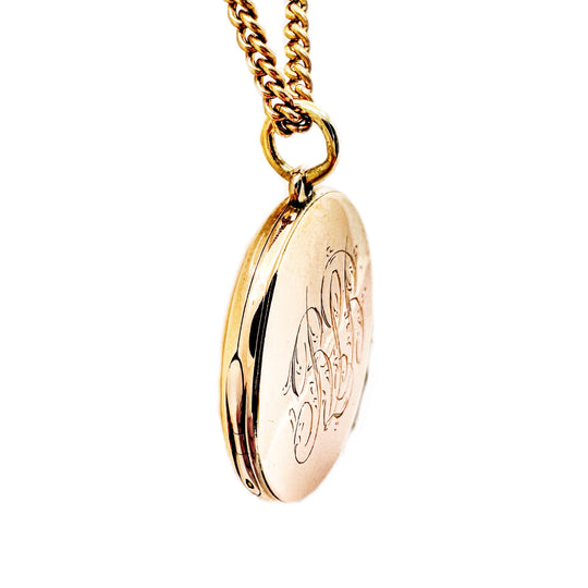 9ct Rose Gold Engraved Victorian Locket