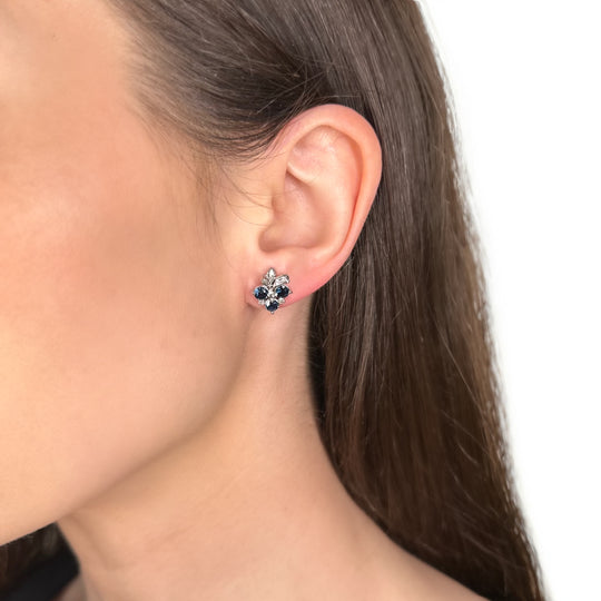 18ct White Gold Sapphire Earrings