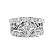 18ct White Gold Diamond & Black Diamond Ring