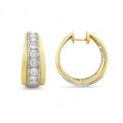 14ct Yellow Gold Diamond Hoop Earrings