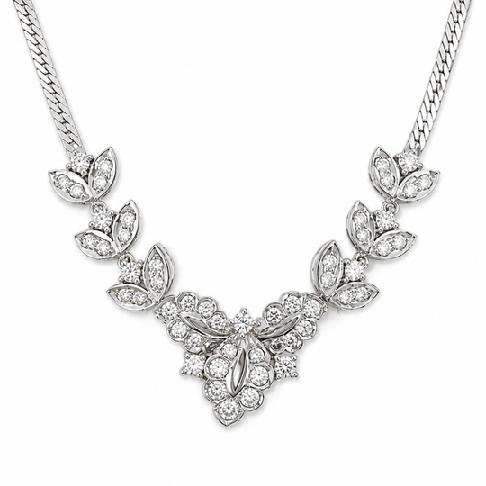 14ct White Gold Diamond Necklet, 1.00ct