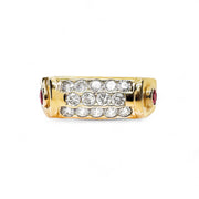 18ct Yellow Gold Diamond & Ruby Ring