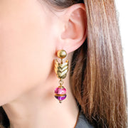 18ct Vintage Gemstone Gold Earrings