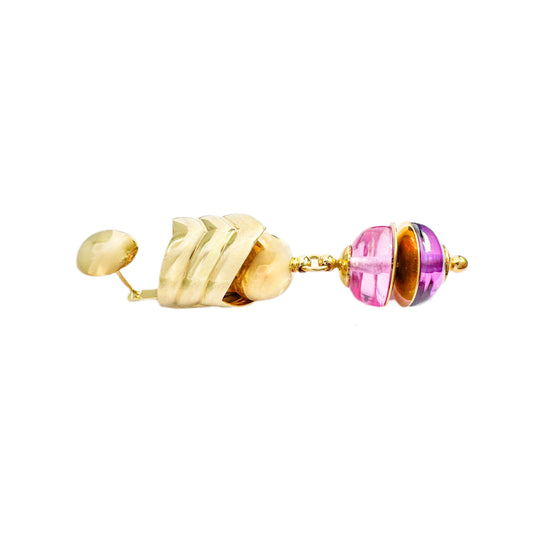 18ct Vintage Gemstone Gold Earrings