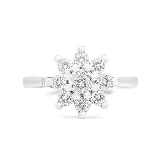 Platin-Blumen-Diamantring