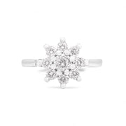 Platinum Flower Diamond Ring