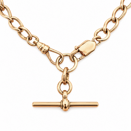 9ct Yellow Gold T Bar Necklace