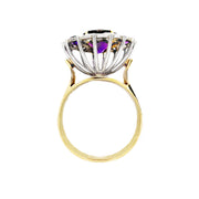 18ct Vintage Amethyst & Diamond Ring