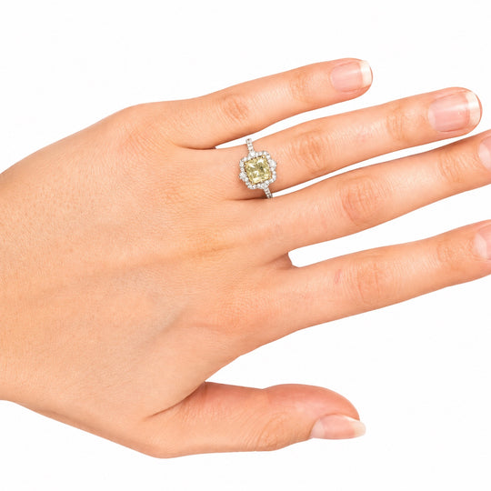 14ct Yellow Gold Yellow Diamond Ring 