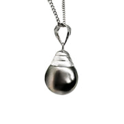 14ct White Gold Black Pearl Pendant