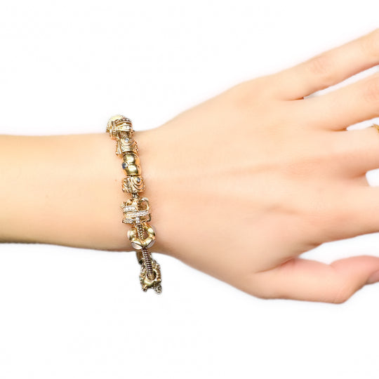 14ct Yellow Gold Pandora Charm Bracelet