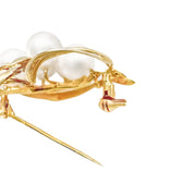 18ct Yellow Gold Vintage Pearl Brooch