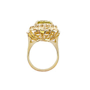 14ct Citrine & Diamond Ring