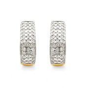 18ct Three Row Diamond Huggie Earrings