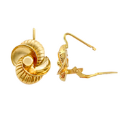 18ct Swirl Drop Earrings