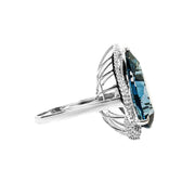 14ct London Blue Topaz & Diamond Ring