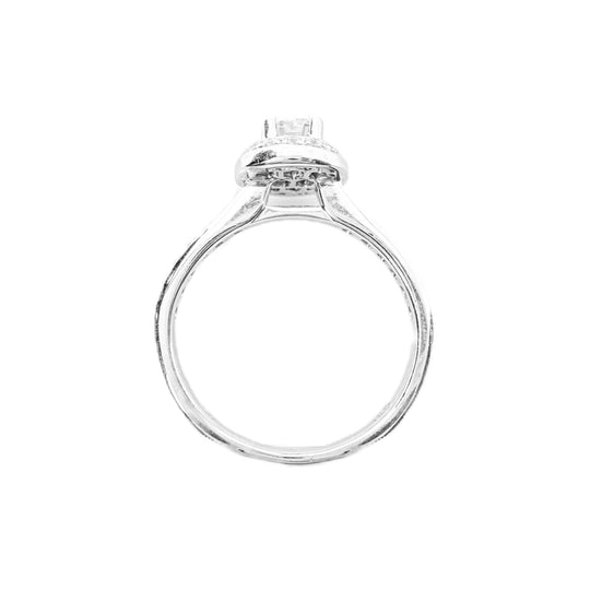 18ct White Gold Halo Diamond Engagement Ring