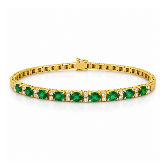 18ct Emerald & Diamond Bracelet