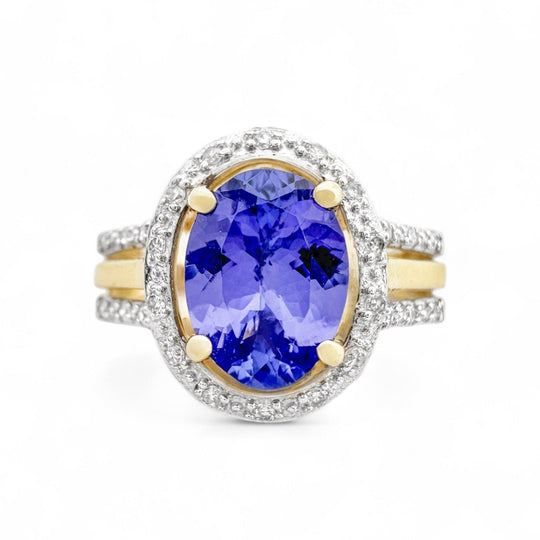 9ct Tanzanite & Diamond Dress Ring