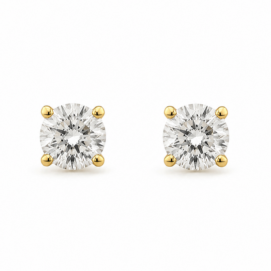 18ct Yellow Gold Diamond Stud Earrings, 0.62cts