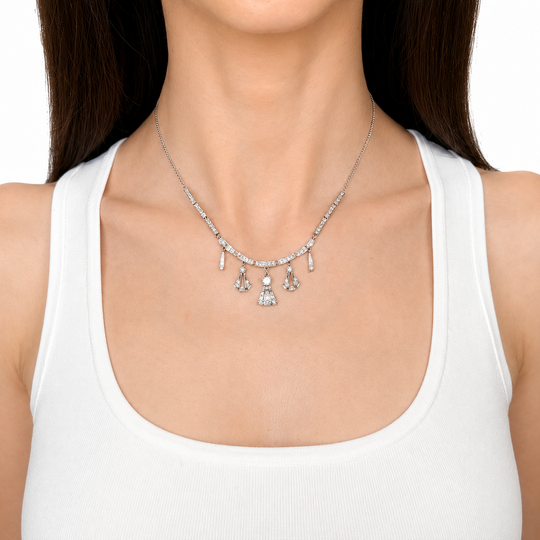 9ct 1.45ct Diamond Art Deco Necklet