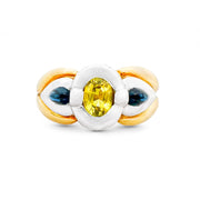 18ct Yellow & Blue Sapphire Ring