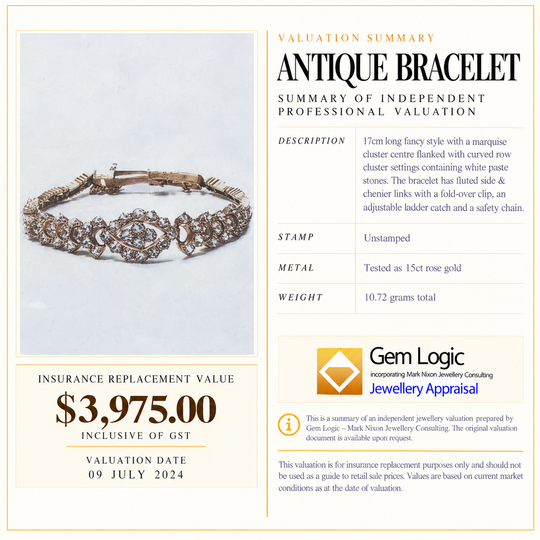 15ct Rose Gold Antique Bracelet