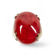 9ct Yellow Gold Created Ruby Ring