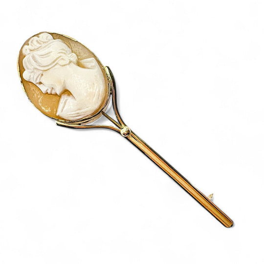 18ct Yellow Gold Cameo Pin