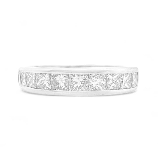 Platinum Princess Cut Diamond Band 