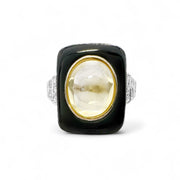 14ct Sapphire & Onyx Vintage Diamond Ring